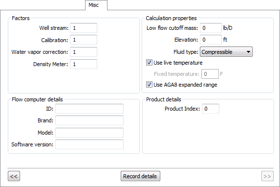 Miscellaneous Property Page